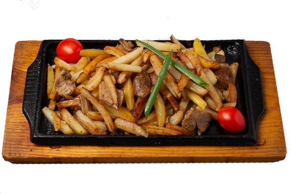 Картофель жареный с белыми грибами